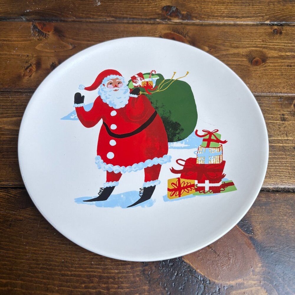 Threshold‎ Santa Claus Christmas Plate – Holiday Stoneware Dish